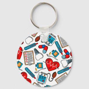 Porte-clés Cute Médicale Nurse Doctor Thème Motif mixte