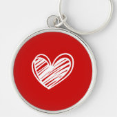 Porte-clés Cute Moderne Coeurs Rouge Simple Valentines Jour C (Devant)