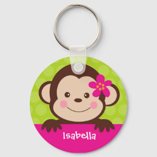 Porte-clés Cute Monkey Nom personnalisé Porte - clé Bag tag