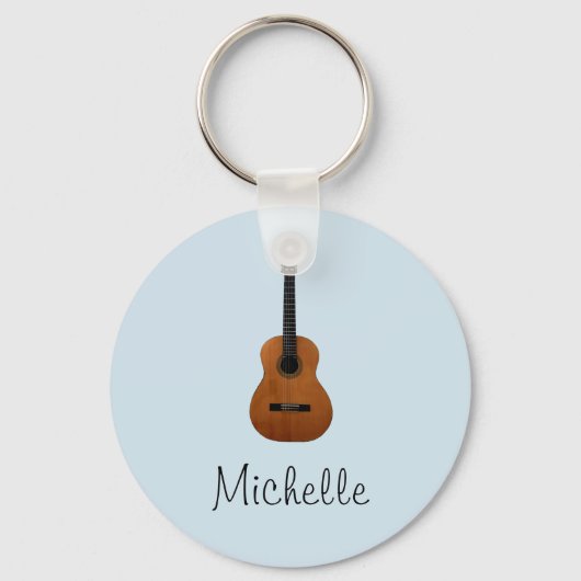 Porte-clés Cute Monogram Blue Music Guitare (Recto)