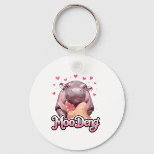 Porte-clés Cute Moo Deng Hippo Girlie Coeurs pour filles enfa