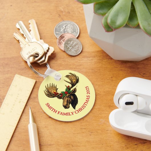 PORTE-CLÉS CUTE MOOSE CHRISTMAS DESIGN (Bureau)