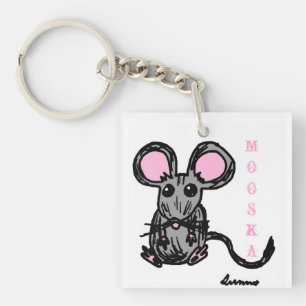 Porte-clés Cute Mooska Souris Porte - clé acrylique