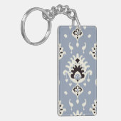 Porte-clés Cute motifs tribaux gris beige ikat (Devant gauche)