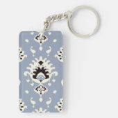 Porte-clés Cute motifs tribaux gris beige ikat (Dos)