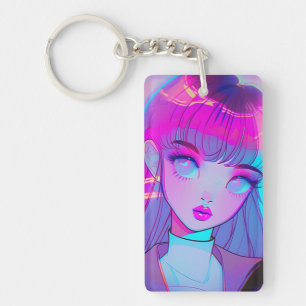 Porte-clés Cute Neon Anime Porte - clé fille