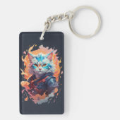 Porte-clés Cute Ninja Cat Warrior Design (Dos)