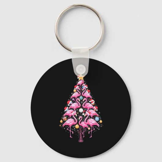 Porte-clés Cute Nk Flamingo Christmas Tree Santa Hat Trocal P (Recto)