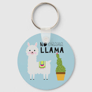 Porte-clés Cute No drama llama succulents cactus fiesta bleu