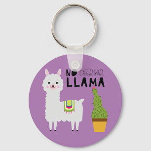 Porte-clés Cute No drama llama succulents cactus purple