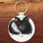 Porte-clés Cute noir blanc hamster syrien cadeaux accessoires (Recto)