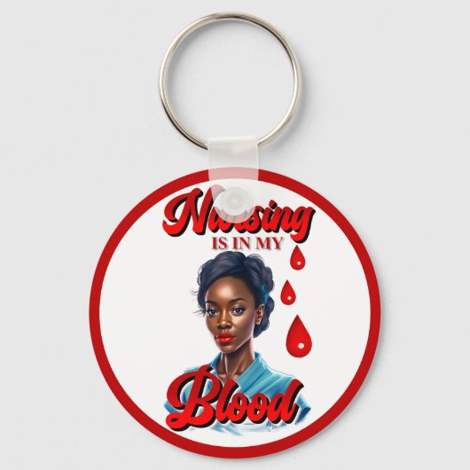 Porte-clés Cute Nurse Pinup_ C'est dans mon sang (Recto)