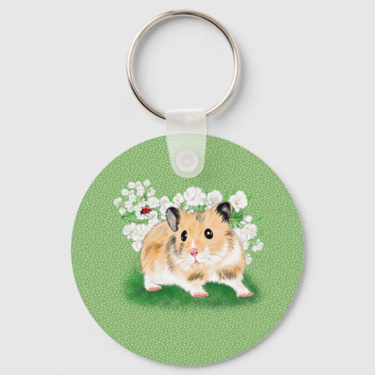 Porte-clés Cute or Syrian Hamster cadeaux d'art accessoires (Recto)