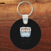 Porte-clés Cute Otters Snuggling This Is Our Cuddle  (Recto)