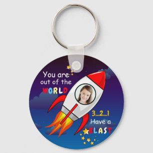 Porte-clés Cute Outer Space Rocket Ship Blast Off Birthday