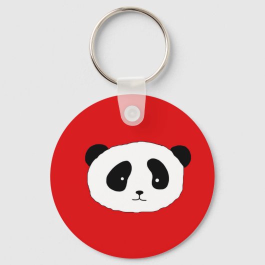 Porte-clés Cute Panda Face motif rouge (Recto)
