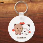 Porte-clés Cute Panda Ours Amour Monogramme (Recto)