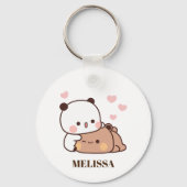 Porte-clés Cute Panda Ours Amour Monogramme (Verso)