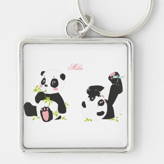Porte-clés Cute pandas (Devant)