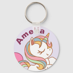 Porte-clés Cute Pastel Couleur Unicorn Personnalisé