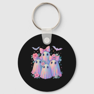 Porte-clés Cute Pastel Ghost Boo Crew Floral Correspondant Ha