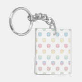 Porte-clés Cute Pastel Kitty Chat Façades Motif (Devant gauche)