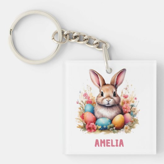 Porte-clés Cute Personalized Easter Bunny Eggs  (Devant)