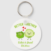 Porte-clés Cute Personalized Kawaii Cabbage Valentine Couples (Recto)