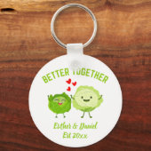 Porte-clés Cute Personalized Kawaii Cabbage Valentine Couples (Recto)