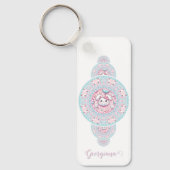 Porte-clés Cute personnalisée Kawaii Bunny Ornamental Mandala (Recto)