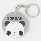 Porte-clés Cute petit ours Panda avec nom personnalisé (Dos)