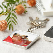 Porte-clés Cute Petite Brown grenouille rousse marbrée Fleur  (Côté)