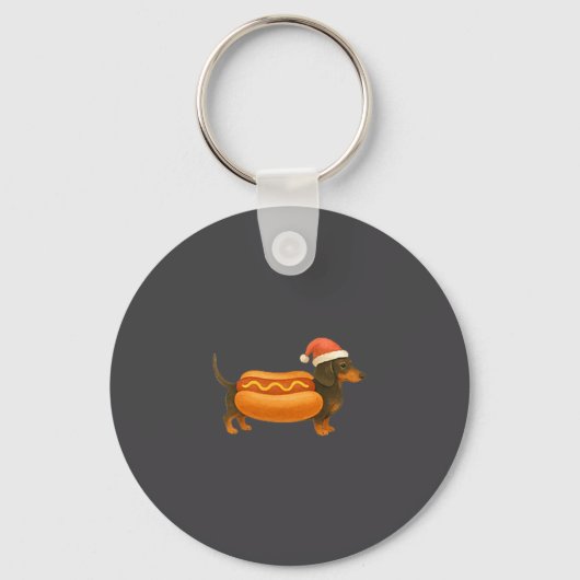 Porte-clés Cute Petite Christmas Funny Hot Dog Dachshund  (Recto)