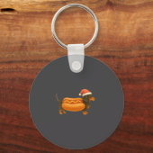 Porte-clés Cute Petite Christmas Funny Hot Dog Dachshund  (Recto)