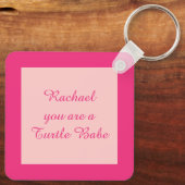 Porte-clés Cute Pink Turtle Baby Custom (Verso)