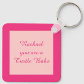 Porte-clés Cute Pink Turtle Baby Custom (Dos)