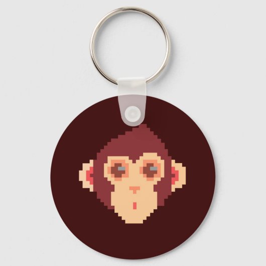 Porte-clés Cute pixellisé visage singe carnet HP PC portable  (Recto)
