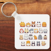 Porte-clés Cute Plushie Animaux japonais Anime Chibi Art (Recto)