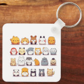 Porte-clés Cute Plushie Animaux japonais Anime Chibi Art (Verso)