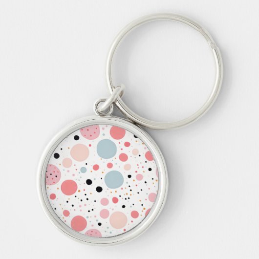 Porte-clés Cute polka point spot motif blanc (Devant)