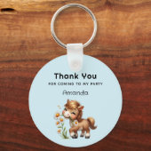 Porte-clés Cute Pony Manger Daisées Anniversaire Merci (Recto)