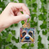 Porte-clés Cute Pop Art Terrier (main)