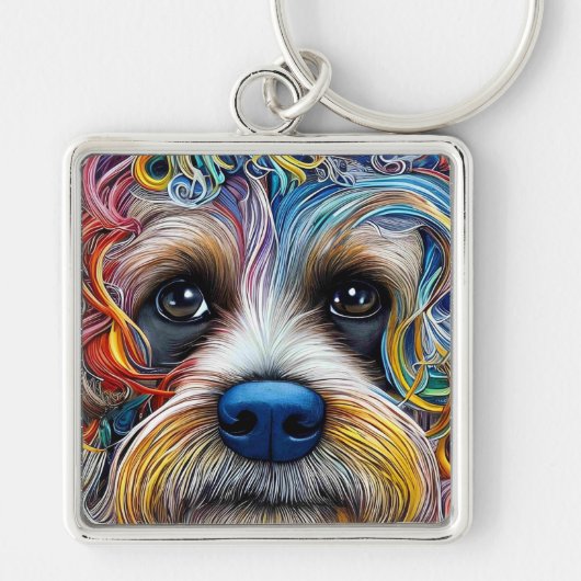 Porte-clés Cute Pop Art Terrier (Devant)