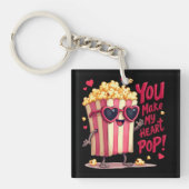 Porte-clés Cute Popcorn Valentine Vous Faites Mon Coeur Pop! (Devant)