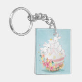 Porte-clés Cute Porte - clé Bunnies Aquarelle (Devant gauche)