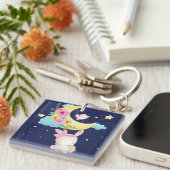 Porte-clés Cute Porte - clé Bunny Aquarelle (Devant Droit)