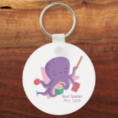 Porte-clés Cute Purple Octopus Teacher Personalized (Recto)
