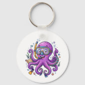 Porte-clés Cute Purple Octopus Treasure Hunter (Verso)