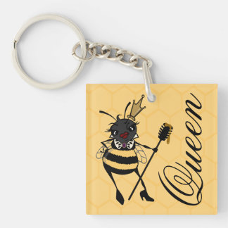 PORTE-CLÉS CUTE QUEEN BEE AVEC PORTE - CLÉ CARRÉ HONEYCOMB