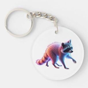 Porte-clés Cute Raccoon Art